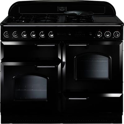 Rangemaster Classic 110cm All Natural Gas 73590 Range Cooker in Black with Brass Trim and FSD Hob
